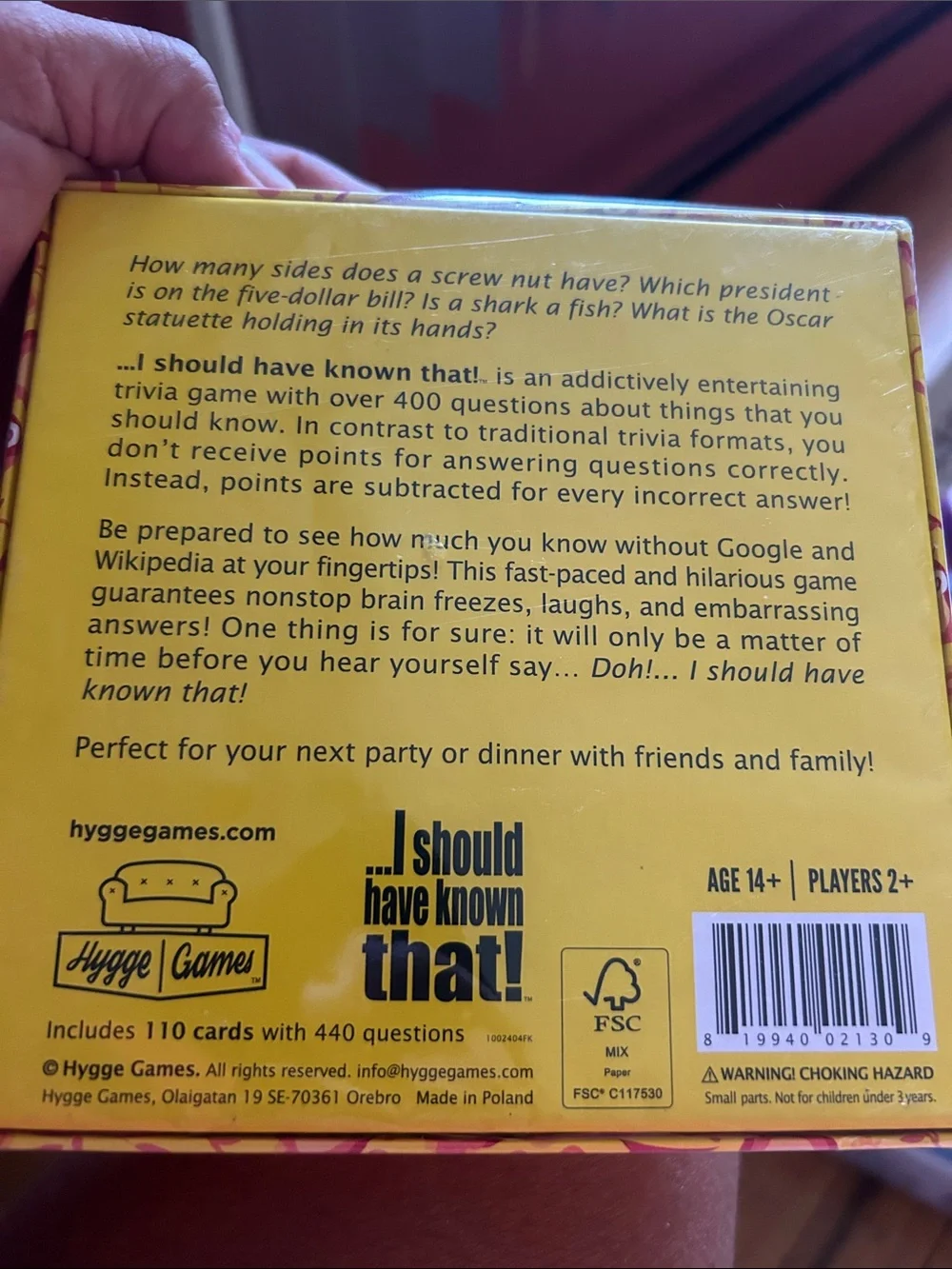I Should Have Known That! Family Trivia Game - Yellow